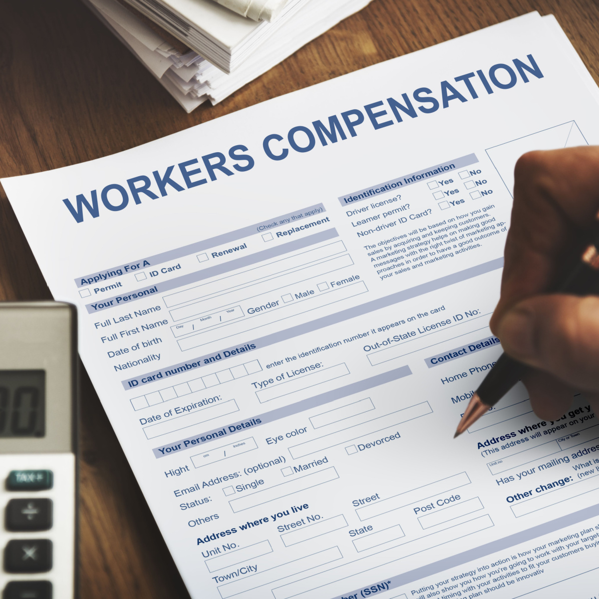 A Houston personal injury lawyer assisting with workers' compensation claim.