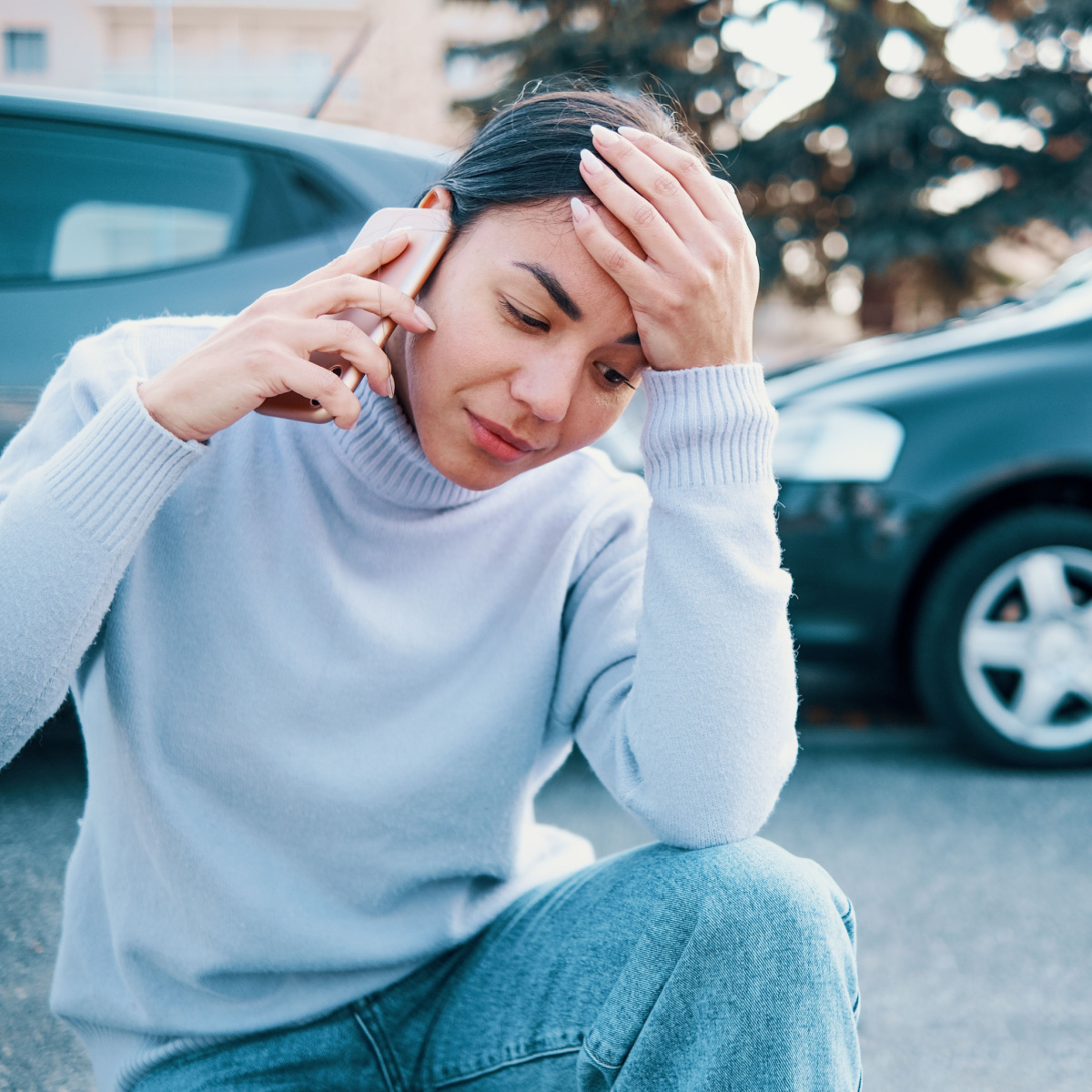 Woman calls her Houston personal injury lawyer after getting involved in a car accident.