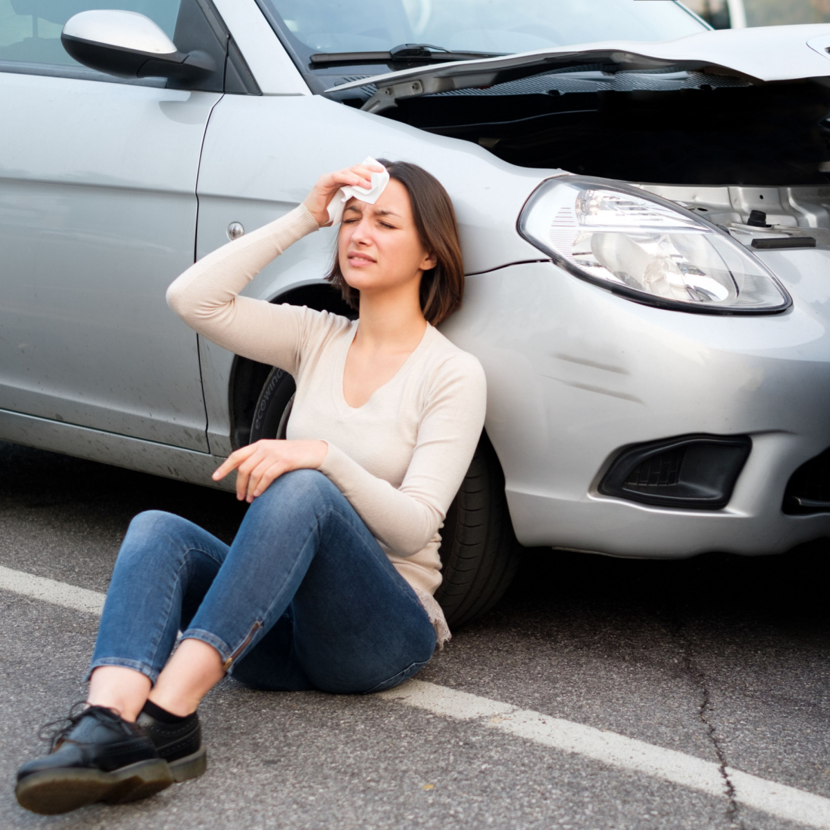 Woman injured in a Houston car accident.
